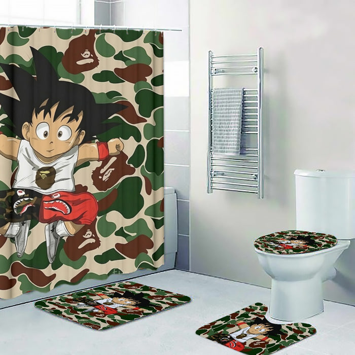 Dragon Ball Shirt Jumping Kid Goku Camouflage Four-piece Bathroom