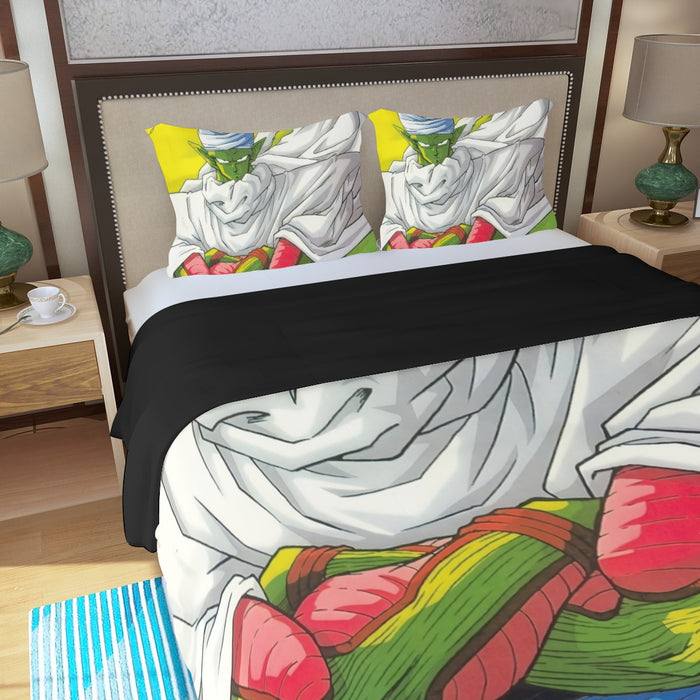 Dragon Ball Angry Piccolo Standing And Ready for Fighting Three Piece Duvet Cover Set