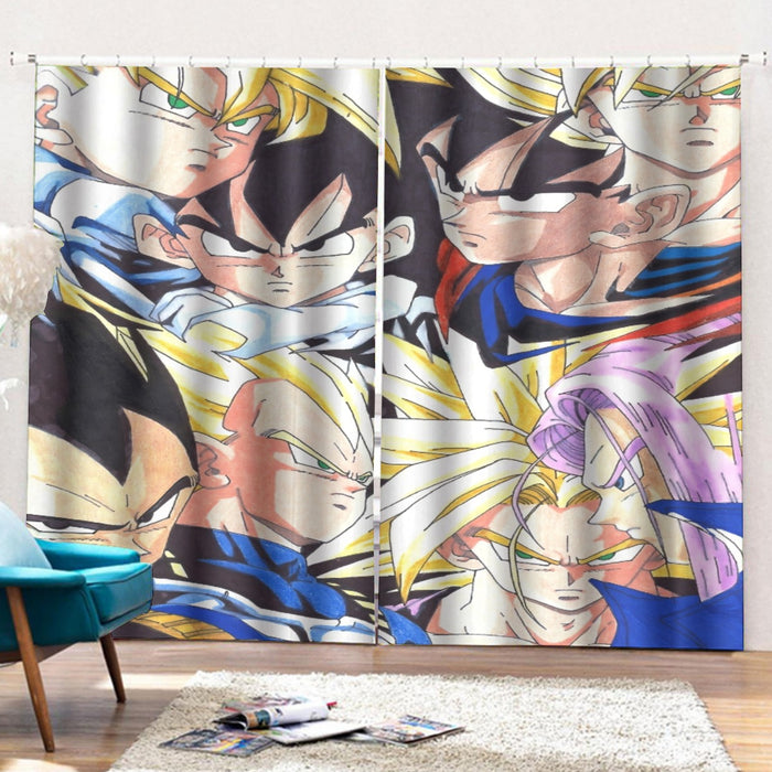 Dragon Ball Goku Vegeta Trunks Gohan Super Saiyan Cool Trending Design Curtains with Hooks