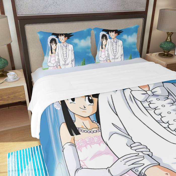 Dragon Ball Z Son Goku Newly Wed Couple Three Piece Duvet Cover Set