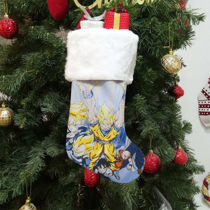 DBZ Goku Saiyan Spirit Bomb Vegeta Piccolo Gohan Trunks Vibrant Design Christmas Socks