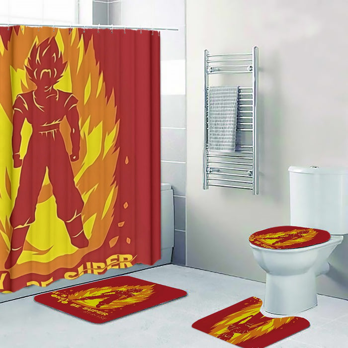 Dragon Ball Z Son Goku On Fire Its Okay To Be Super Saiyan Four-piece Bathroom