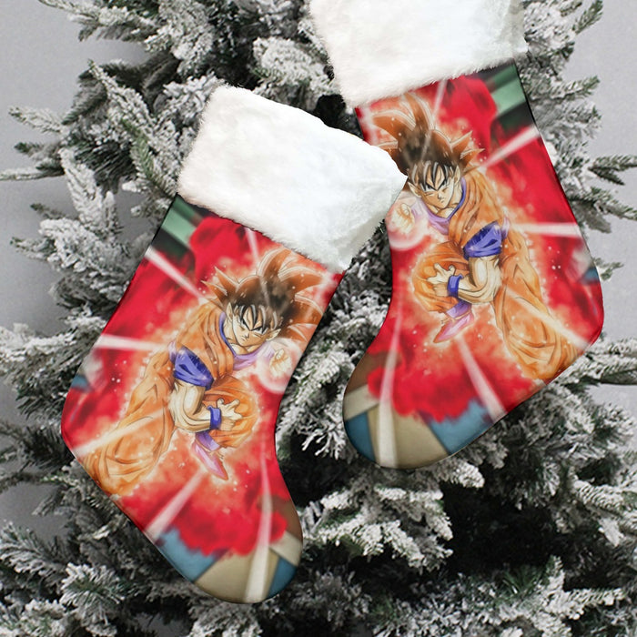 Dragon Ball Super Goku Red Kaioken Energy Epic Punch Christmas Socks