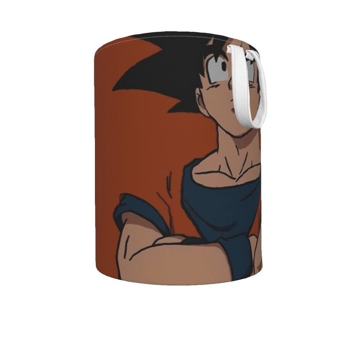 Goku Orange Minimalistic Background Laundry Basket