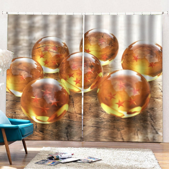 Dragon Ball Z Shenron Dope 7 Stars Crystal Balls Set Curtains with Hooks