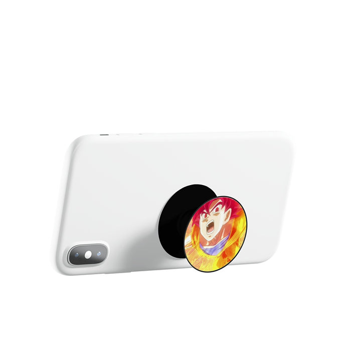 Dragon Ball Goku Super Saiyan Red God Face Portrait Print Airbag mobile phone holder