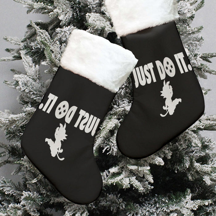 Just Do It Slogan Dragon Ball Kid Goku Dope Black Christmas Socks