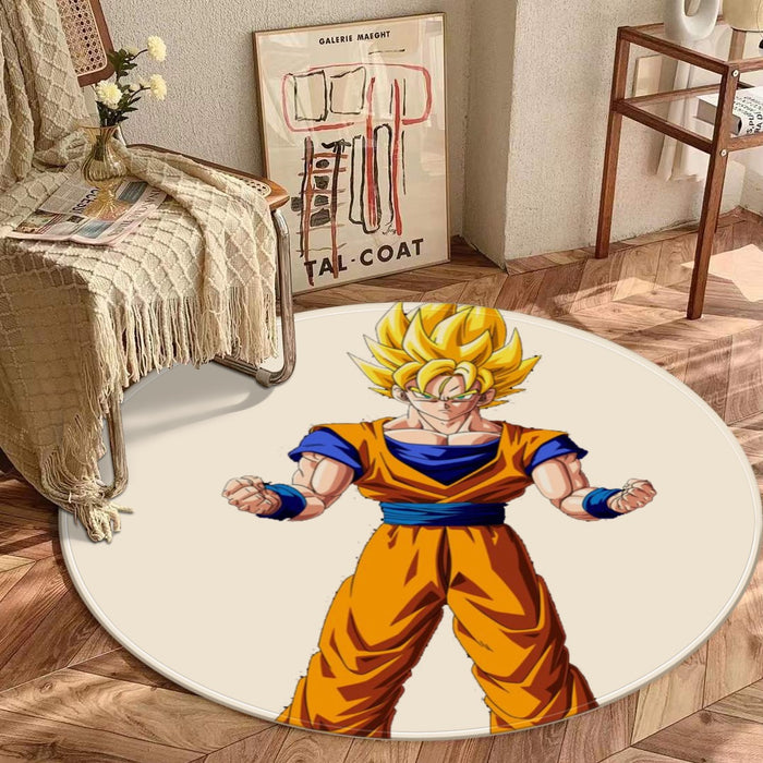 Goku Transformation Thunder Black Super Saiyan round mat