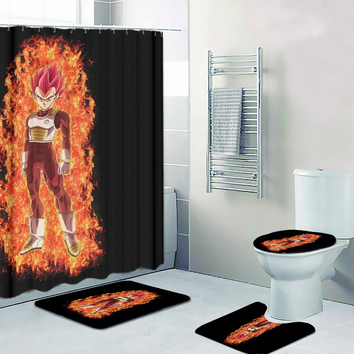 DBZ Vegeta Super Saiyan God Whis Symbol Fire Aura Streetstyle Four-piece Bathroom