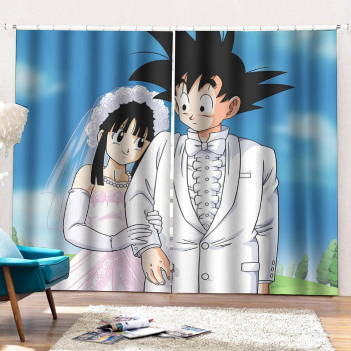 Dragon Ball Z Son Goku Newly Wed Couple Curtains with Hooks