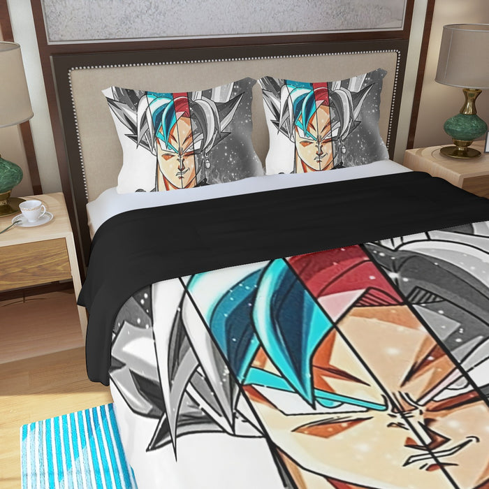 Dragon Ball Super All Super Saiyan Goku Forms Three Piece Duvet Cover Set