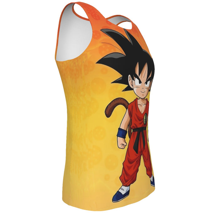 Cute Young Kid Goku Yellow Dragon Ball 3D Tank Top