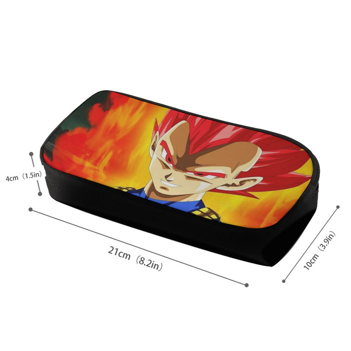 Dragon Ball Vegeta Super Saiyan Red God Vibrant Print Pencil Bag