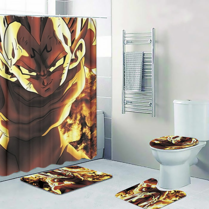 Dragon Ball Z Dope Majin Vegeta Grin Yellow Aura Four-piece Bathroom