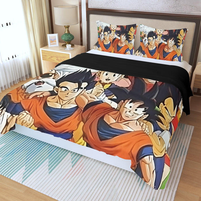 Dragon Ball Z Dragon Ball Characters Happiness Design Three Piece Duvet Cover Set