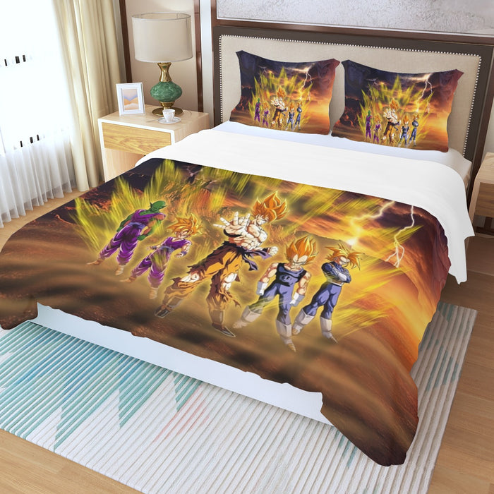 Piccolo Goku And Vegeta Dragon Ball Z Three Piece Duvet Cover Set