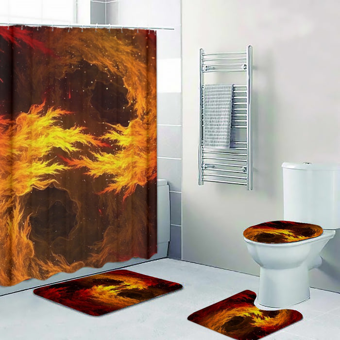 Dragon Ball Z Super Saiyan Orange Aura Dope Streetwear Four-piece Bathroom