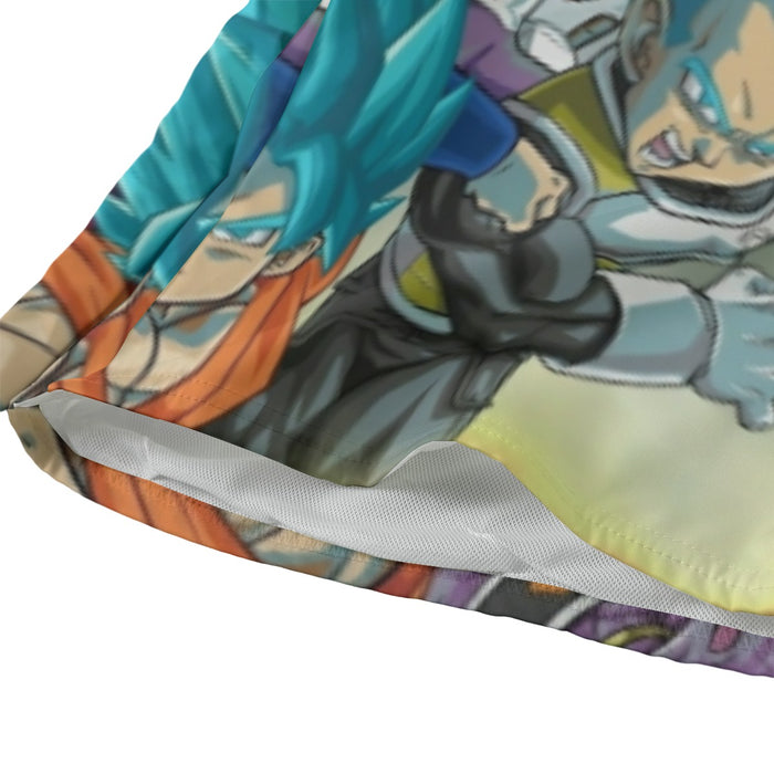 Dragon Ball Goku Vegeta Super Saiyan God Blue SSGSS Fight Villains Beach Pants