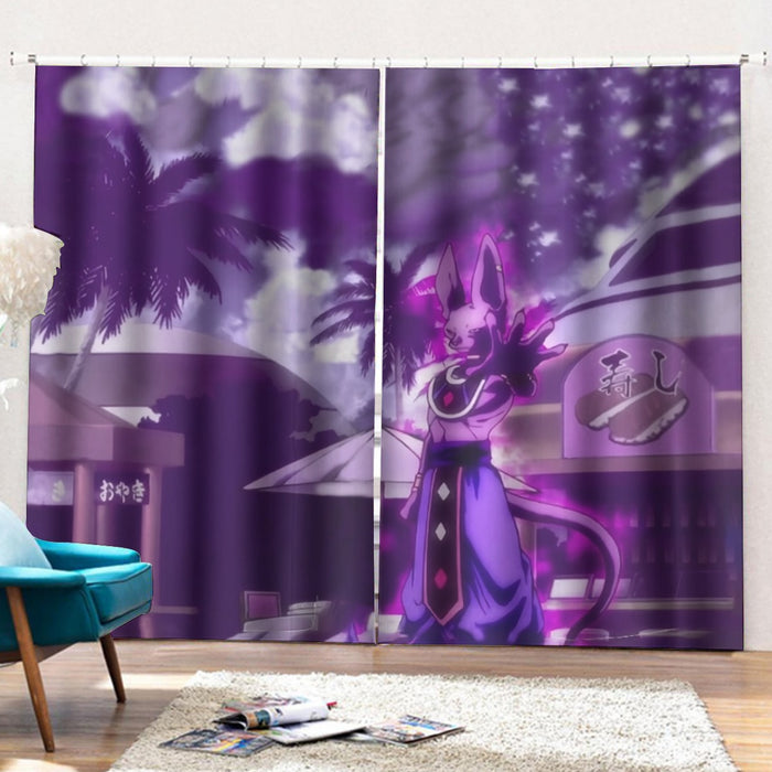 Dragon Ball Super God Of Destruction Dope Lord Beerus Curtains with Hooks