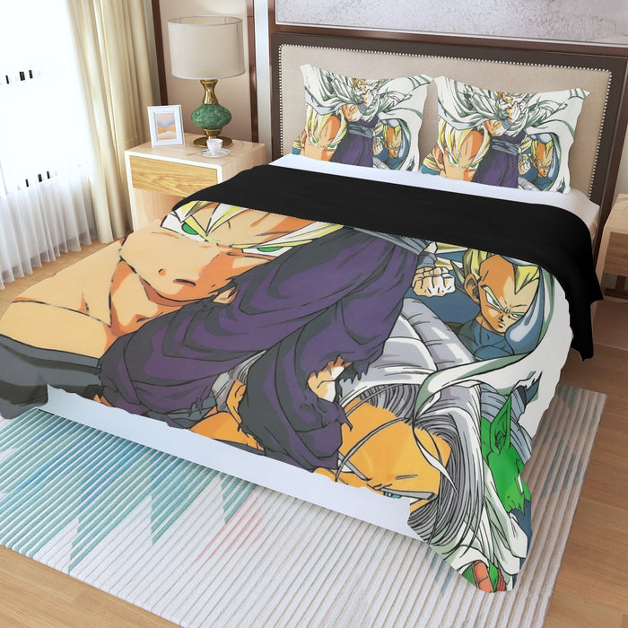 Dragon Ball Teen Gohan Super Saiyan Goku Vegeta Trunks Super Style Three Piece Duvet Cover Set