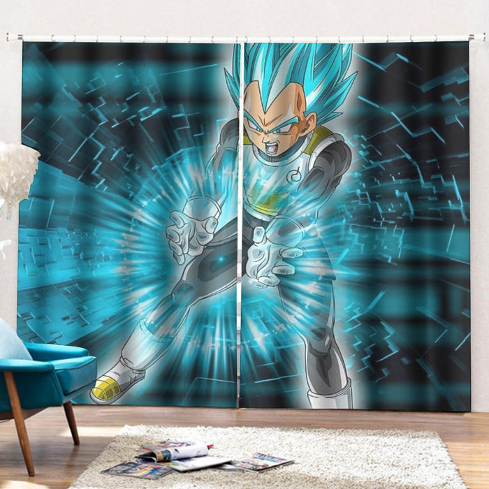 Dragon Ball Super Vegeta Blue Double Galick Gun Epic Curtains with Hooks