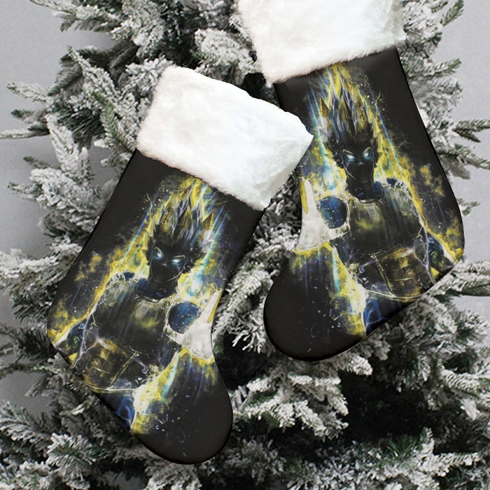 Dragon Ball Z Super Saiyan Vegeta Yellow Aura Epic Christmas Socks