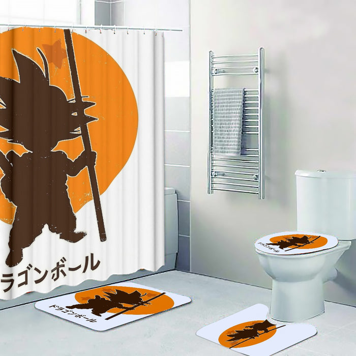 Dragon Ball Z Kid Goku Shadow Logo White Four-piece Bathroom