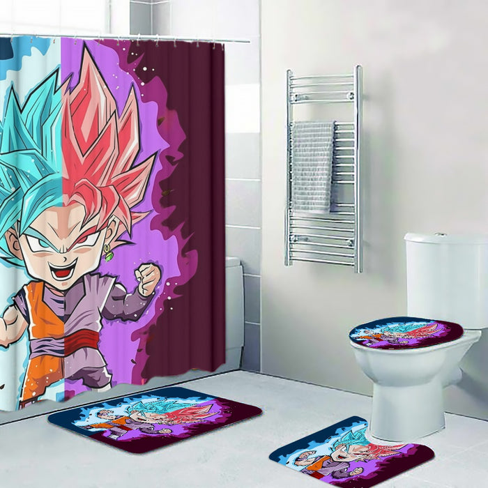 DBZ Goku Zamasu SSGSS God Blue Rose Super Saiyan Chibi Four-piece Bathroom