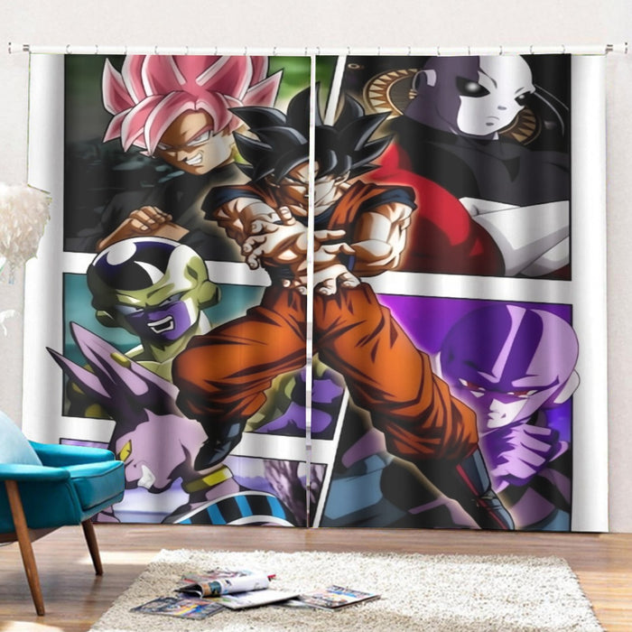 Goku Black Kamehameha Dragon Ball Curtains with Hooks