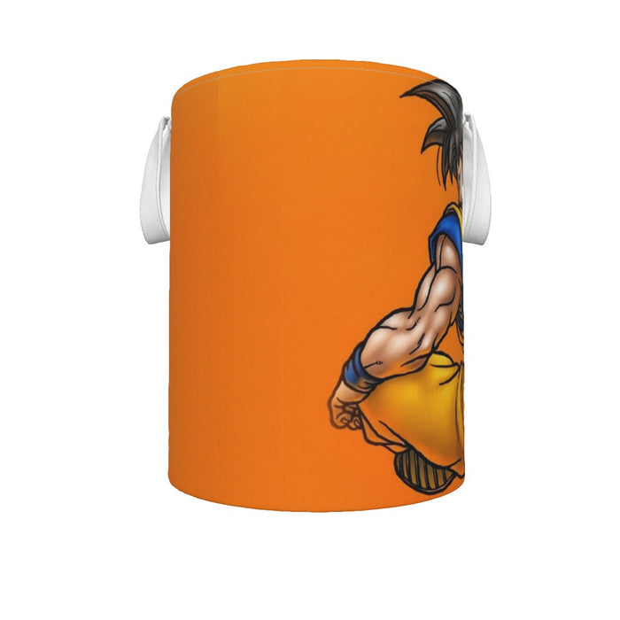 Goku Orange Background Laundry Basket