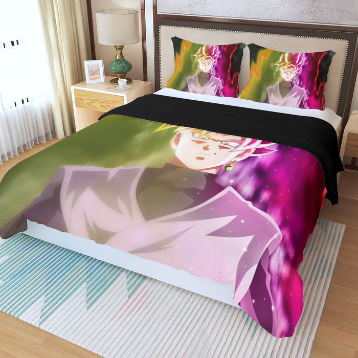 Dragon Ball Super Saiyan Black Goku Rose 2 Epic Style Three Piece Duvet Cover Set