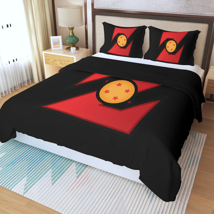 Dragon Ball Z Logo Four Star Dragon Ball Cool Design Three Piece Duvet Cover Set