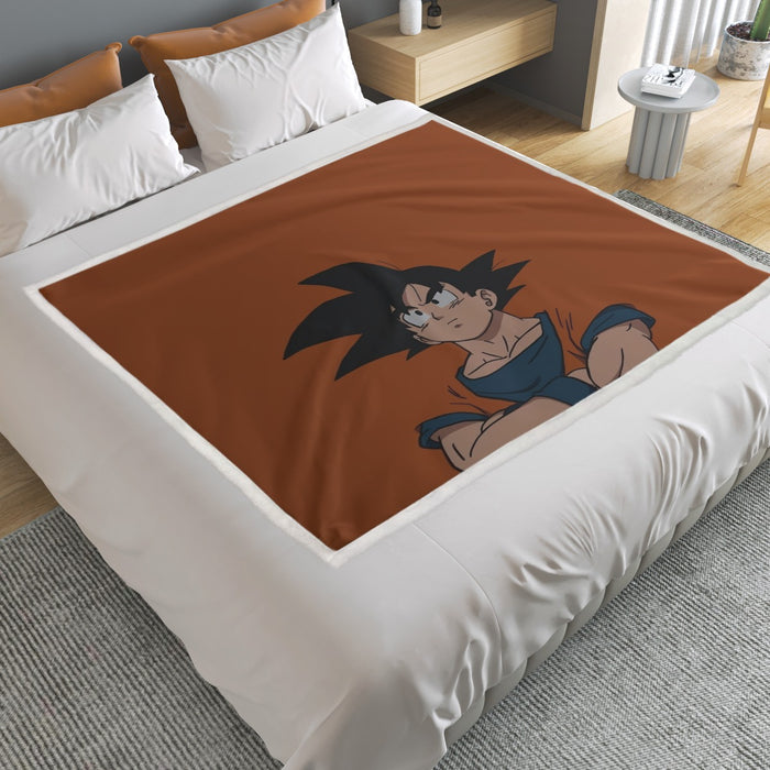 Goku Orange Minimalistic Background Household Warm Blanket