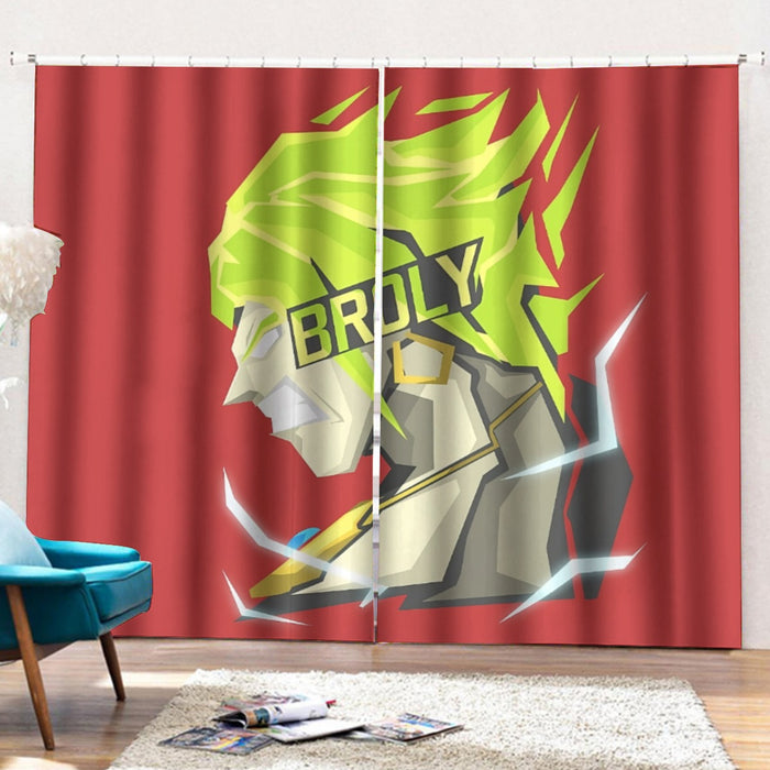 Dragon Ball Super Cool Legendary Broly Cool Vector Art Curtains with Hooks