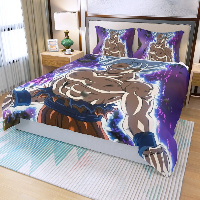 Dragon Ball Goku Ultra Instinct Power Up Vibrant 3D Three Piece Duvet Cover Set