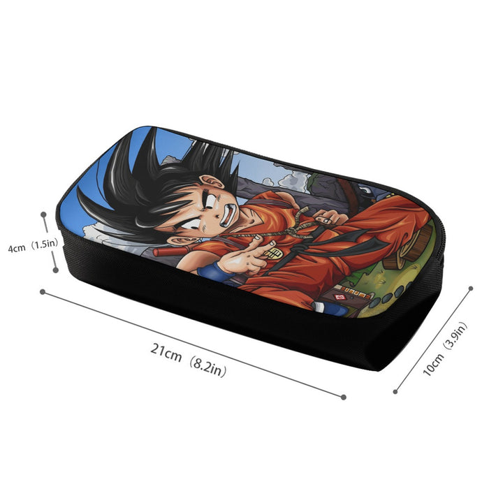 Dragon Ball Anime Angry Kid Goku Sky Clouds Blue 3D Pencil Bag