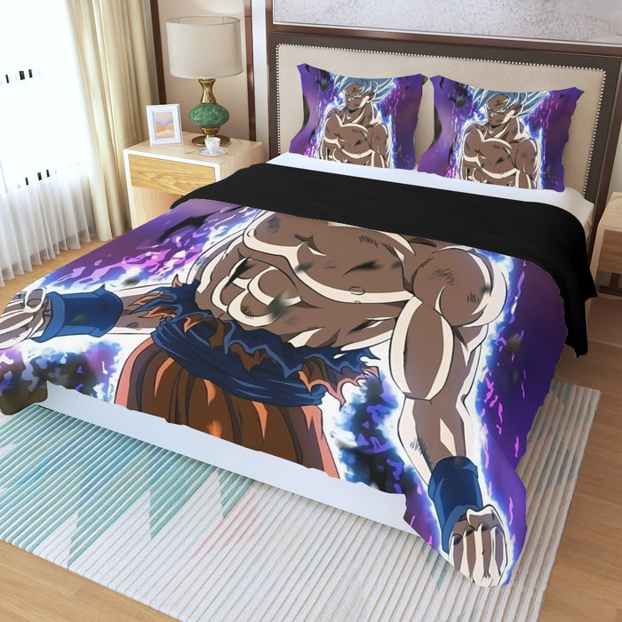 Dragon Ball Goku Ultra Instinct Power Up Vibrant 3D Three Piece Duvet Cover Set