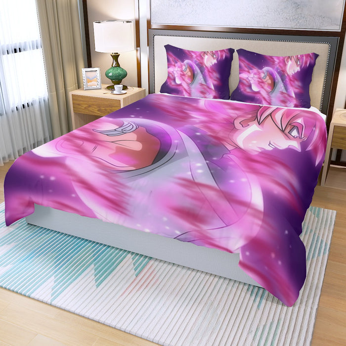 Dragon Ball Super Saiyan Black Goku Rose Cool Casual Three Piece Duvet Cover Set