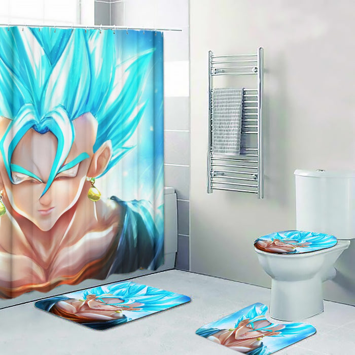 DBZ Goku God Saiyan Blue SSGSS Potara Fusion Design Trendy Four-piece Bathroom