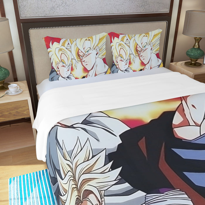 Dragon Ball Z Angry Super Saiyan Fighters Three Piece Duvet Cover Set