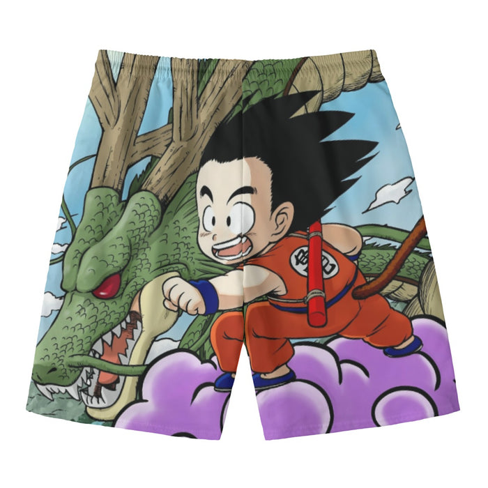 Dragon Ball  Kid Goku Flying With Shenron Beach Pants