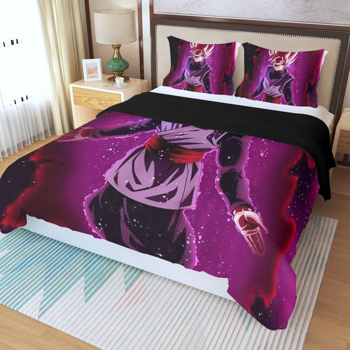 Dragon Ball Black Goku Rose 2 Ultra Instinct Dope 3D Three Piece Duvet Cover Set