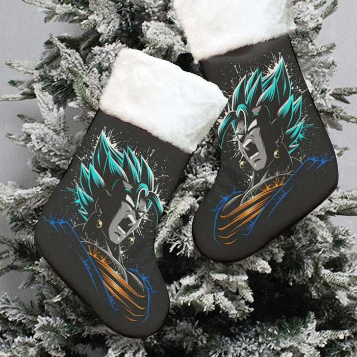 Dragon Ball Super SSJ Blue Goku Rage Christmas Socks