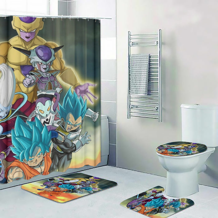 Dragon Ball Goku Vegeta Super Saiyan God Blue SSGSS Fight Villains Four-piece Bathroom