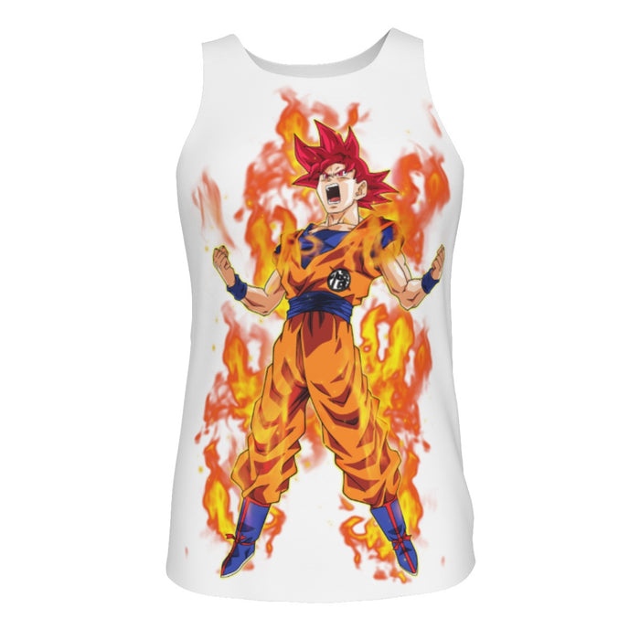 Awesome Goku Super Saiyan God Transformation DBZ Tank Top