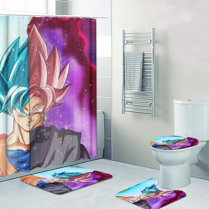 DBZ Goku SSGSS Black Rose Super Saiyan Portraits Dope Four-piece Bathroom