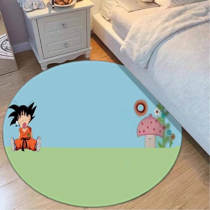 Dragon Ball Goku Kid Cute Day Dreamer Sleeping Anime Design round mat