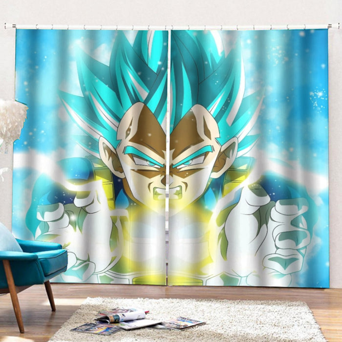 Dragon Ball Blue Vegeta Super Saiyan God Kamehameha Curtains with Hooks