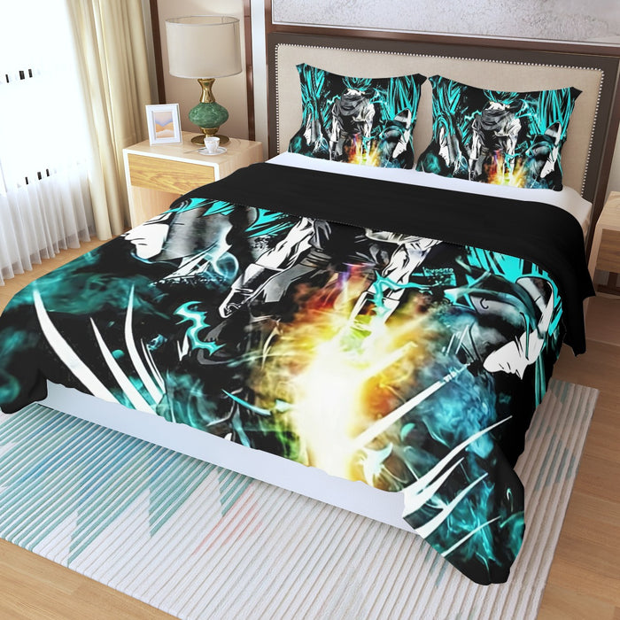 Dragon Ball Gogeta Super Saiyan Power Up Potara Fusion Design Three Piece Duvet Cover Set