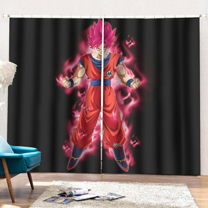 Dragon Ball Super Son Goku Red Kaioken Ultra Instinct Curtains with Hooks